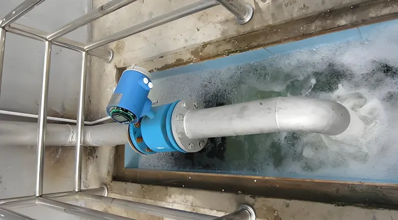 Մագնեմետրով չափված կեղտաջրերի հոսքը Wastewater flow measured by magmeter