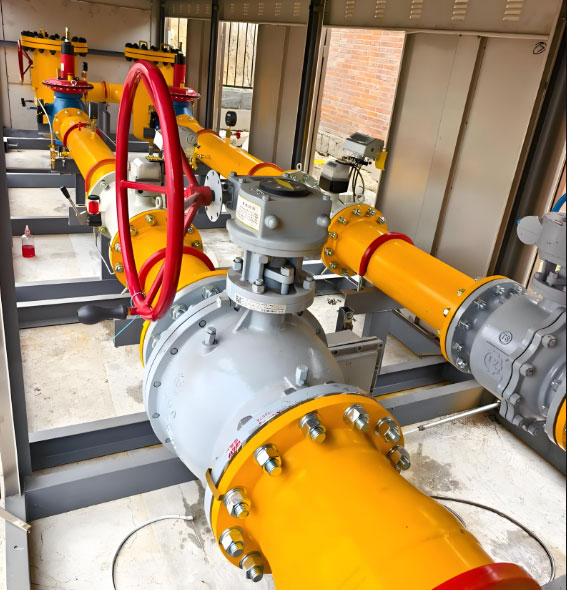 Բնական գազի հոսքաչափ (8 դյույմ) և հեղուկ գազ/հեղուկ բնական գազ (8 դյույմ) դեպի վառարանային գազային սենյակ Natural gas flow meter (8″) & LPG/SNG (8″) to furnace gas room